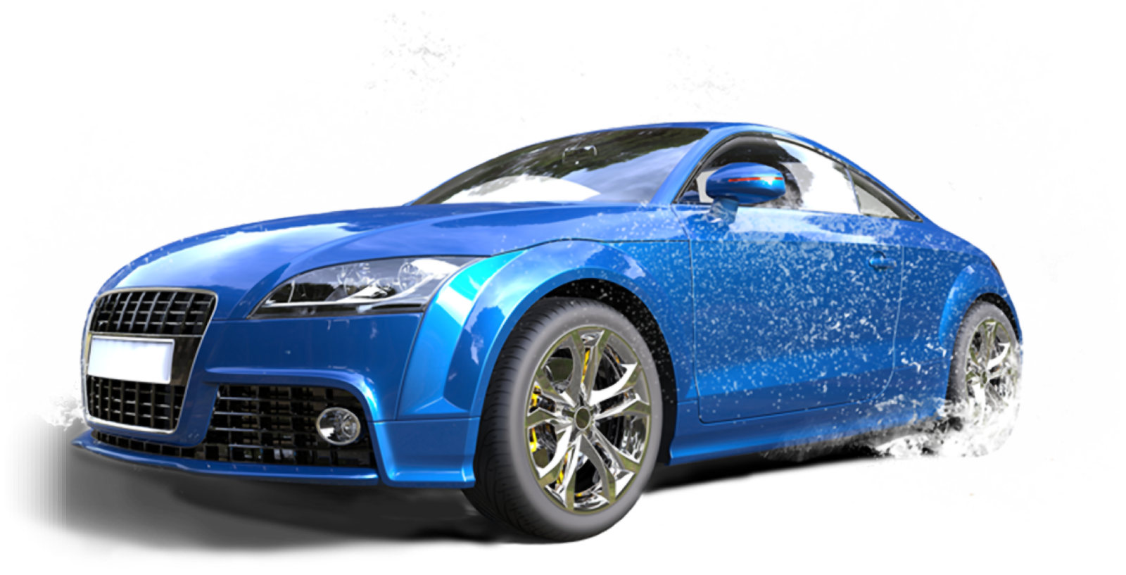 Blue car being washed at WashX Wah Cantt